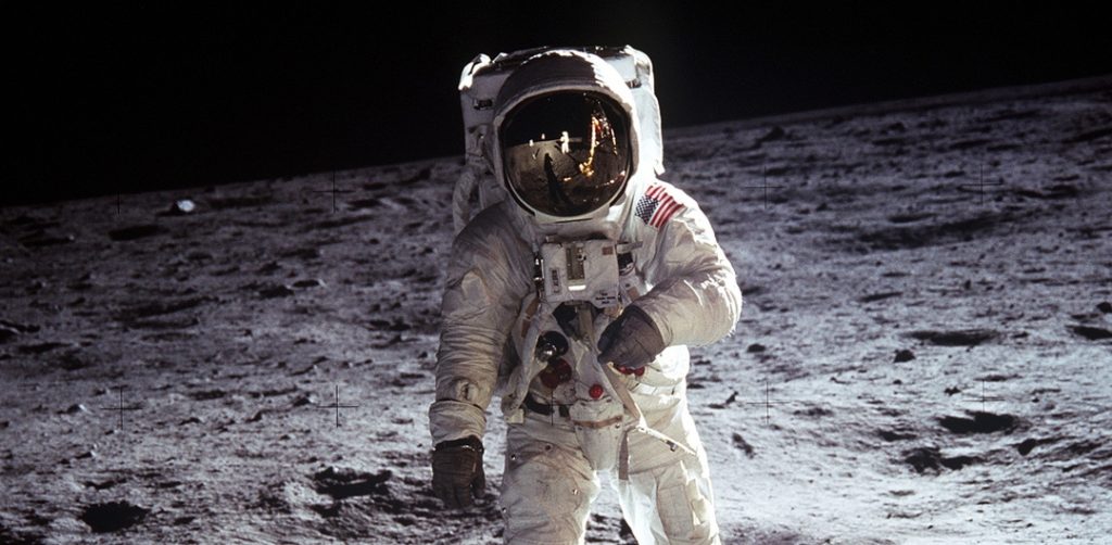 buzz aldrin on the moon