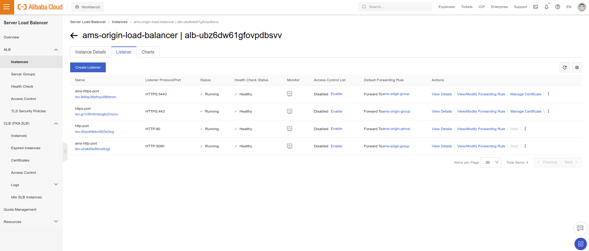 21 alibaba cloud load balancer listeners setup