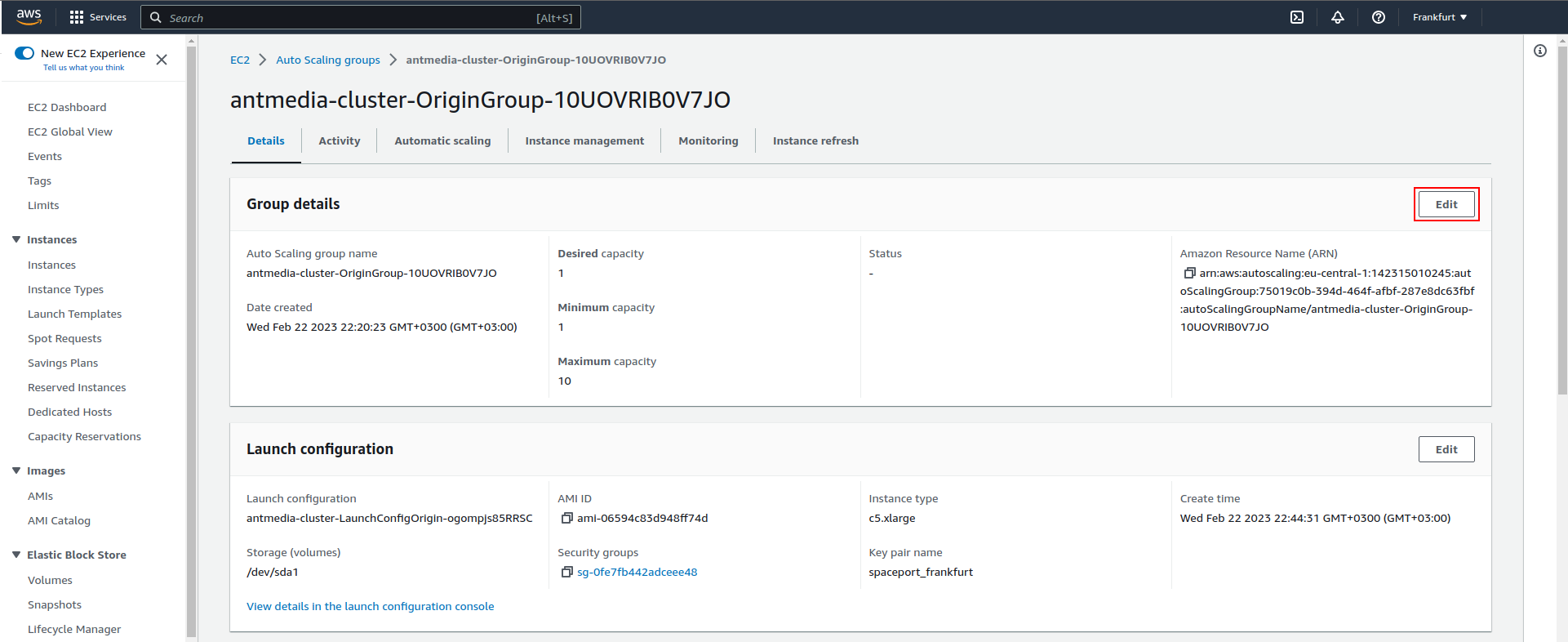 AWS cluster auto scaling group