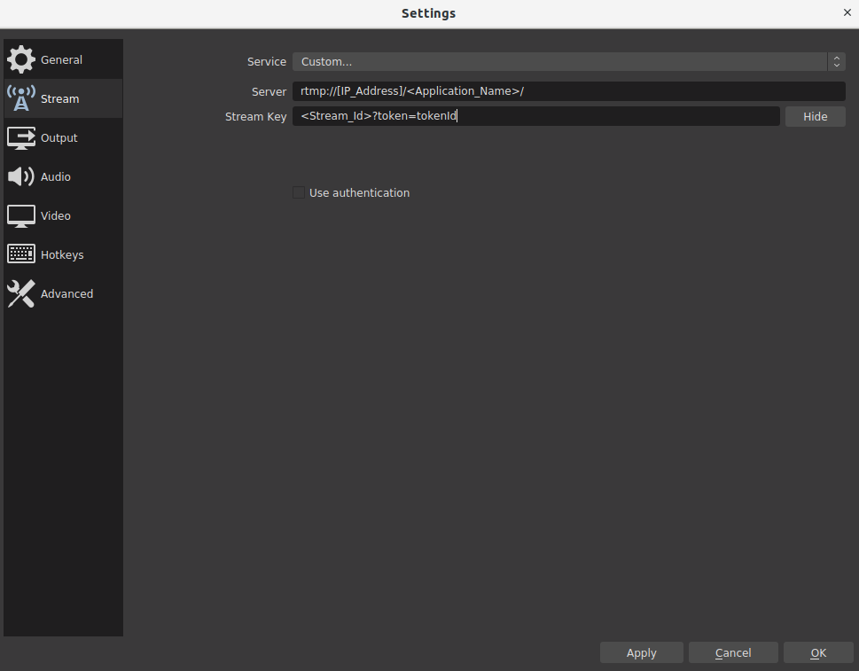 OBS JWT Stream Security Configuration