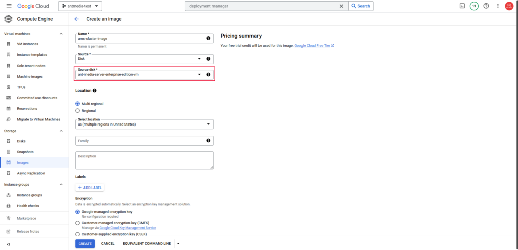 ant media server set up google cloud