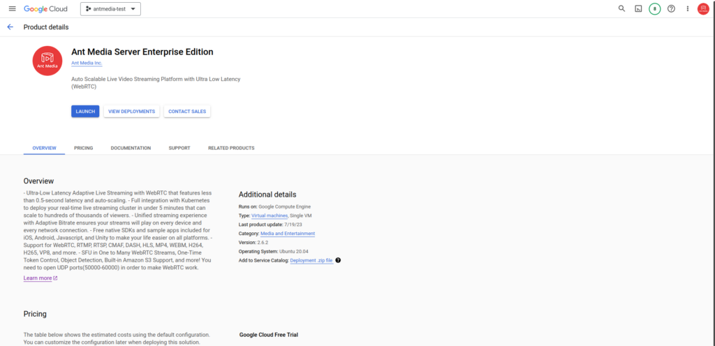 scale ant media server on google cloud platform