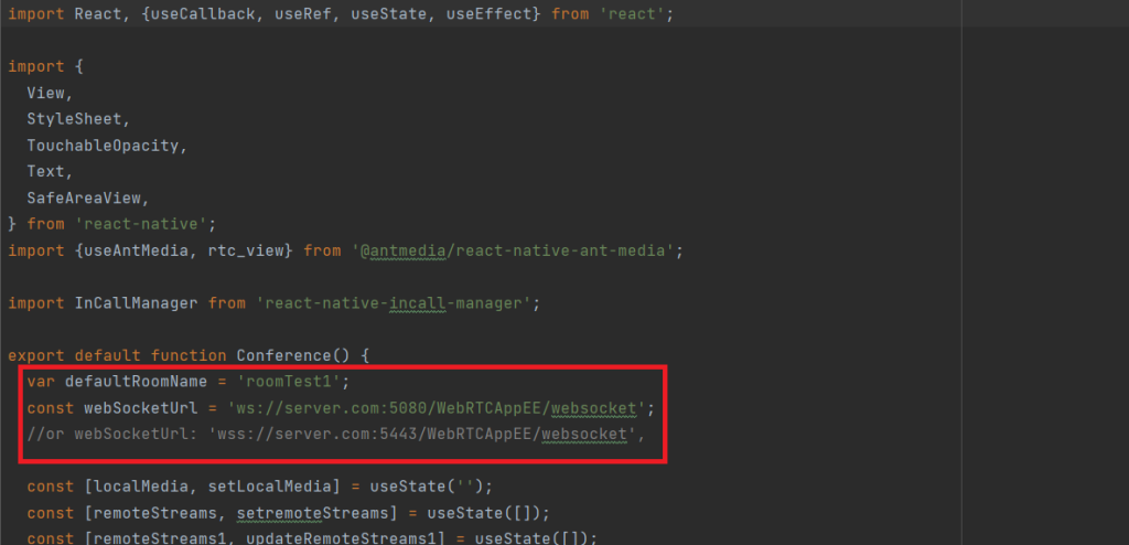 conference call with react native webrtc sdk