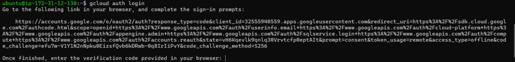 gcloud login