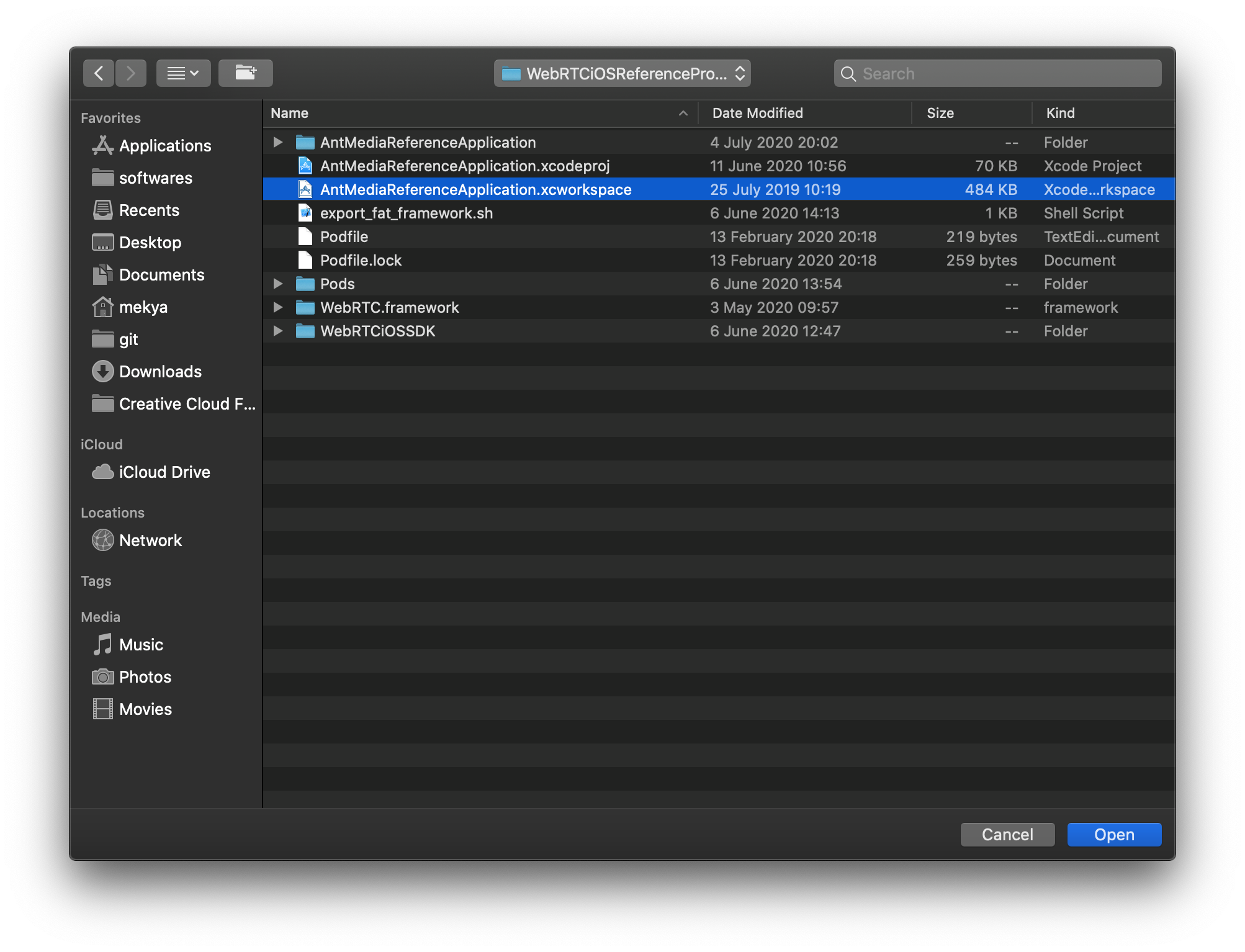Ant Media Server WebRTC iOS SDK