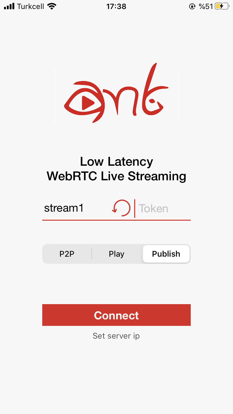 Ant Media Server Live streaming app login