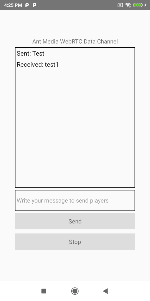 testing webrtc data channel in react native webrtc sdk